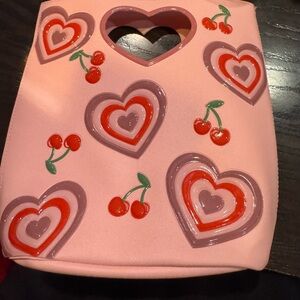 Pink Heart and Cherry Tote Bag